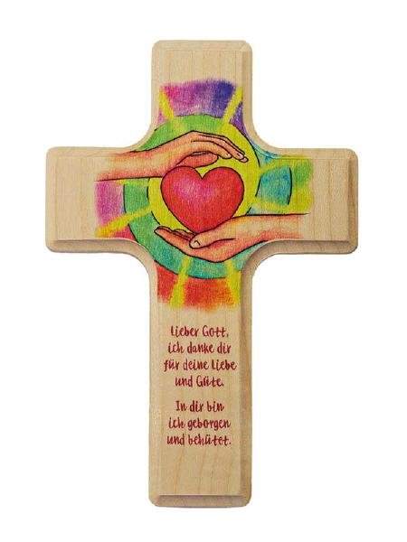 großes Holzkreuz für Kinder, Geborgenheit