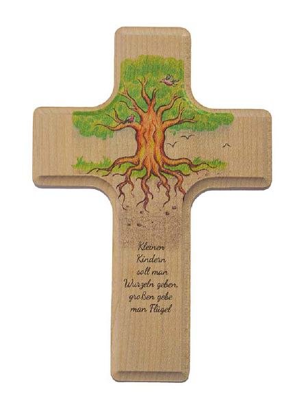 großes Holzkreuz für Kinder, Lebensbaum