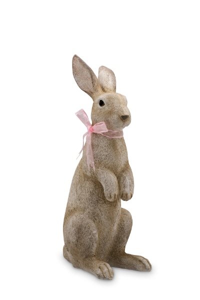 Hase stehend mit Schleife, 23,5 x 17,0 x 48,5 cm