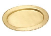 Kerzenteller Oval Messing Gold matt 9 x 5,5 cm innen