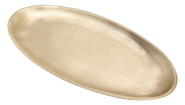 Kerzenteller Oval Messing Gold matt 12 x 6 cm