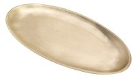 Kerzenteller Oval Messing Gold matt 12 x 6 cm