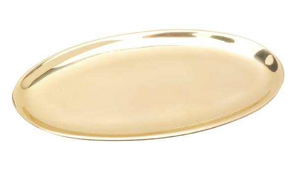 Kerzenteller Oval Messing Gold poliert 12 x 6 cm