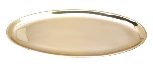 Kerzenteller Oval Messing Gold poliert 16 x 7 cm