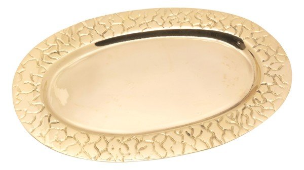 Kerzenteller Oval Messing Gold poliert 14 x 8 cm innen