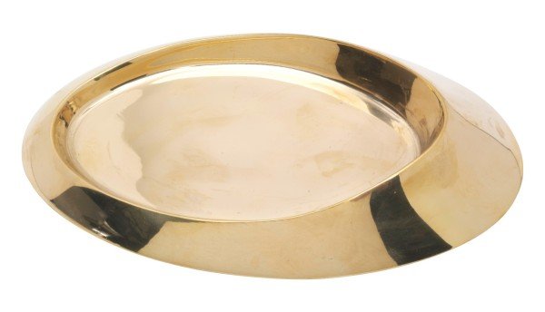 Kerzenteller Oval Messing Gold poliert 13 x 8 cm innen