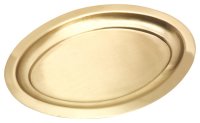 Kerzenteller Oval Messing Gold matt 16 x 9,5 cm innen