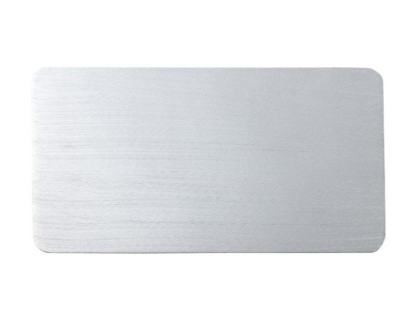 Kerzenteller Rechteck Aluminium Silber gebürstet Unterseite mit Filz 30 x 16 cm