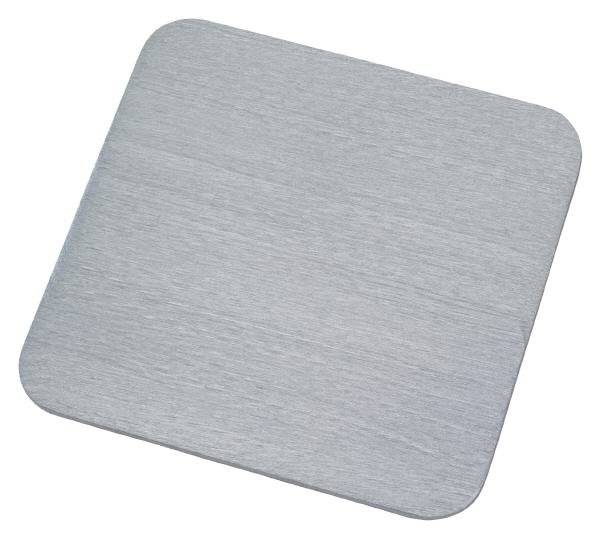 Kerzenteller Aluminium Silber gebürstet Unterseite mit Filz 12 x 12 cm