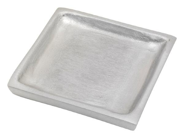 Kerzenteller Quadrat Aluminium matt 8 x 8 cm