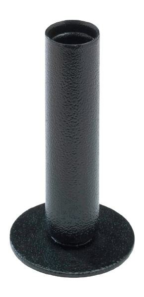 Stabkerzenhalter Eisen Schwarz mit Textur Höhe 12 cm für Kerzen Ø 2 - 2,5 cm