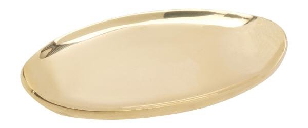 Kerzenteller Oval Messing Gold poliert 9 x 4 cm innen