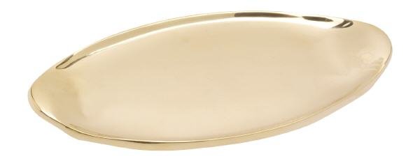 Kerzenteller Oval Messing Gold poliert 13 x 6,5 cm