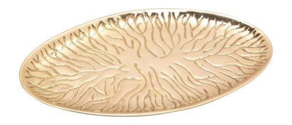 Kerzenteller Oval Messing Gold poliert 18 x 9 cm