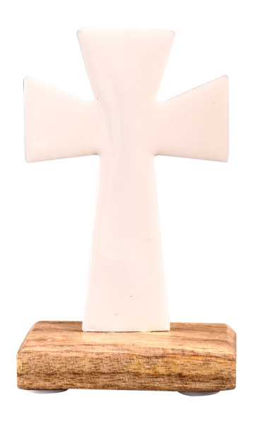 Standkreuz weiß H 10 cm