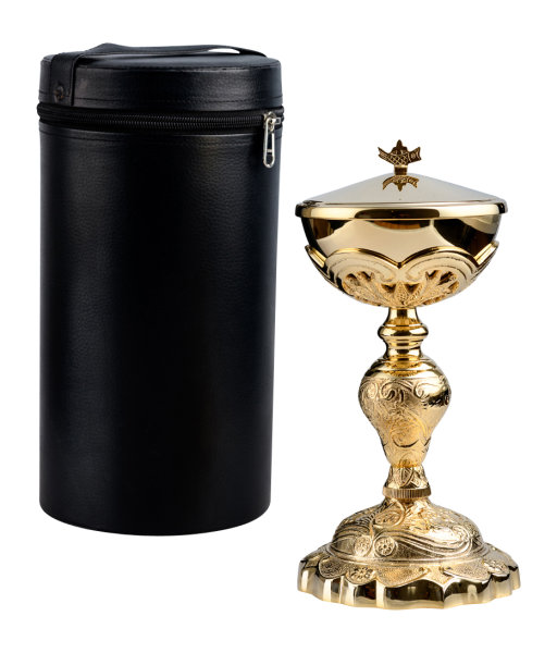 Ciborium vergoldet H 27 cm mit Etui