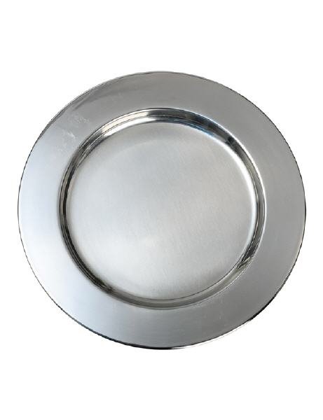 Kerzenteller Edelstahl Rund Silber (Glänzend) für Kerzen Ø bis 9 cm