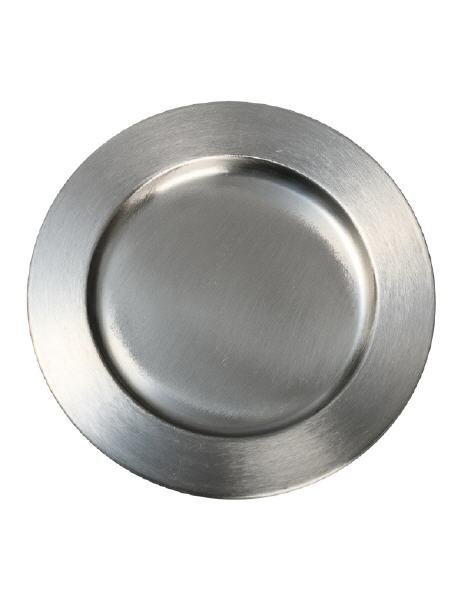 Kerzenteller Edelstahl Oval Silber (Matt) für Kerzen Ø bis 9 cm