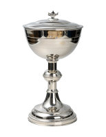 Ciborium vernickelt innen vergoldet H 28 cm