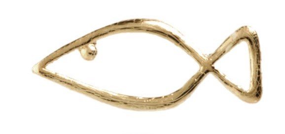 Verzierornament "Fisch" Gold 10 x Ø 38 mm, 1 Stück