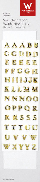 Wachs-Buchstaben-Set A-Z "Classic" Gold 8 mm, 1 Set