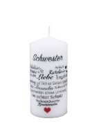 Spruchkerze Schwester, 120 x 60 mm, 1 Stück