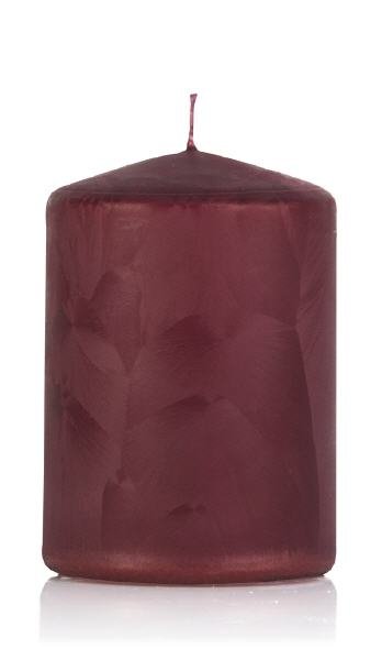 Eiseffekt Stumpenkerzen Bordeaux 100 x Ø 68 mm, 4 Stück