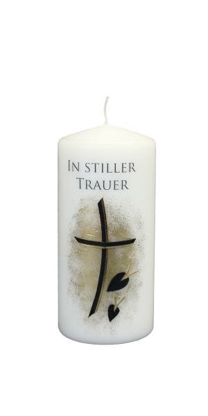 Trauerkerze "In stiller Trauer" Elfenbein 150 x Ø 68 mm