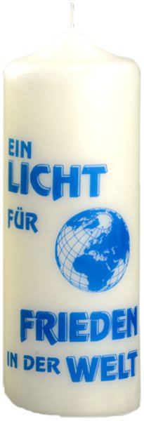 Friedenskerze "Ein Licht für Frieden" 170 x Ø 60 mm Elfenbein, 1 Stück