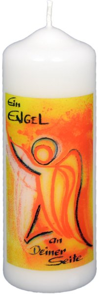 Engel-Kerze "Ein Engel an Deiner Seite" Elfenbein 140 x Ø 50 mm