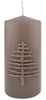 Stumpenkerzen Advent "Natural Tree" Taupe 150 x...