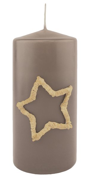 Stumpenkerzen Advent "Stella" Taupe 150 x Ø 68 mm, 4 Stück