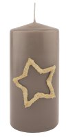 Stumpenkerzen Advent "Stella" Taupe 150 x...