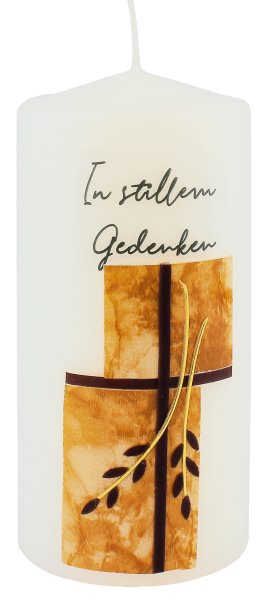 Trauerkerze "In stillem Gedenken" Elfenbein 150 x Ø 68 mm