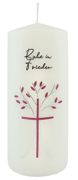 Trauerkerze "Ruhe in Frieden" Elfenbein 200 x Ø 78 mm