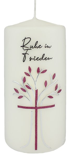 Trauerkerze "Ruhe in Frieden" Elfenbein 150 x Ø 68 mm