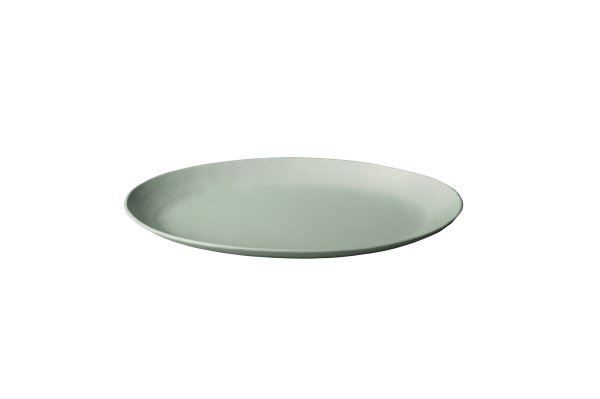 Kerzenteller oval Creme-Grau Metall 90 x 120 mm