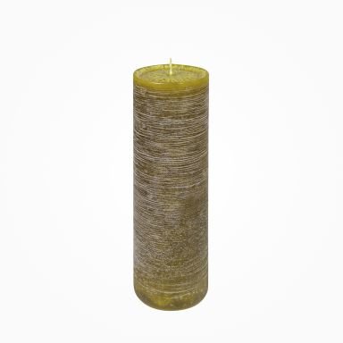 Premium Rustik durchgefärbte Stumpenkerze Olive 250 x Ø 80 mm, 1 Stück