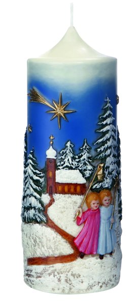 Weihnachtskerze "Laternenkinder" 220 x Ø 80 mm, 1 Stück