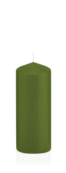 Stumpenkerzen mit Banderole Olive 185 x Ø 58 mm, 16 Stück