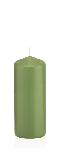 Stumpenkerzen mit Banderole Pastell Grün Aloe Vera 185 x Ø 58 mm, 16 Stück