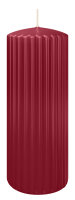 Rillen Kerzen Bordeaux 200 x Ø 80 mm, 4 Stück