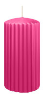 Rillen Kerzen Pink 150 x Ø 80 mm, 4 Stück