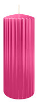 Rillen Kerzen Pink 200 x Ø 80 mm, 4 Stück