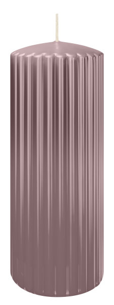 Rillen Kerzen Mauve 200 x Ø 80 mm, 4 Stück