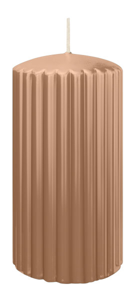 Rillen Kerzen Caramel 150 x Ø 80 mm, 4 Stück