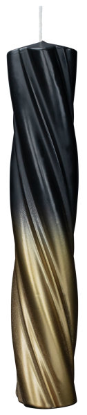 Kerzen Elegant Twist Schwarz-Gold 300 x Ø 60 mm