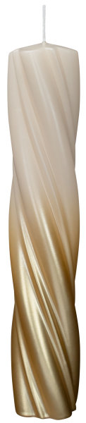 Kerzen Elegant Twist Creme-Gold 300 x Ø 60 mm