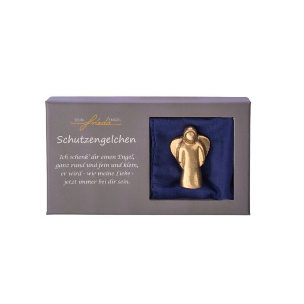 Handschmeichler kleiner Engel aus Bronze mit Spruch, Höhe 4,5cm