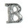 Wachsbuchstabe CLASSIC "B" 8mm, Silber, 1 Stück